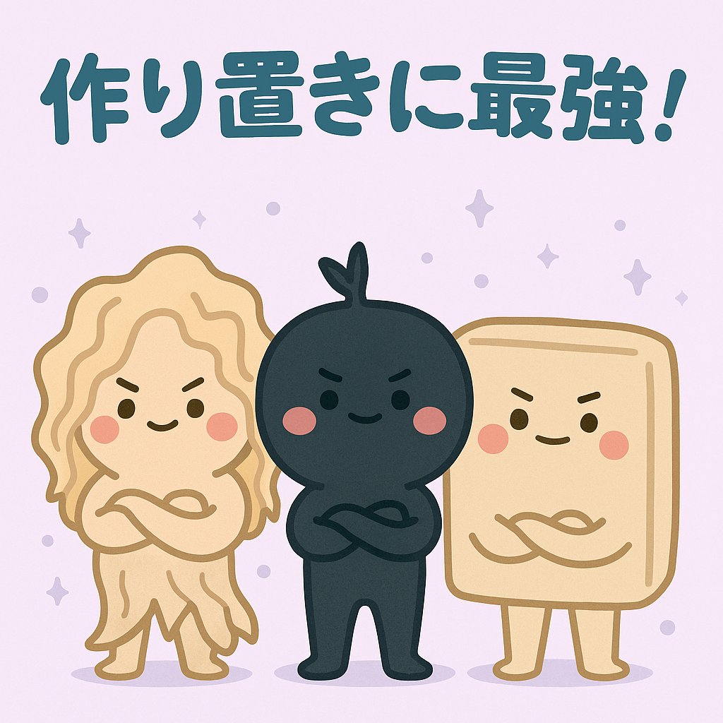 作り置きに乾物三人衆