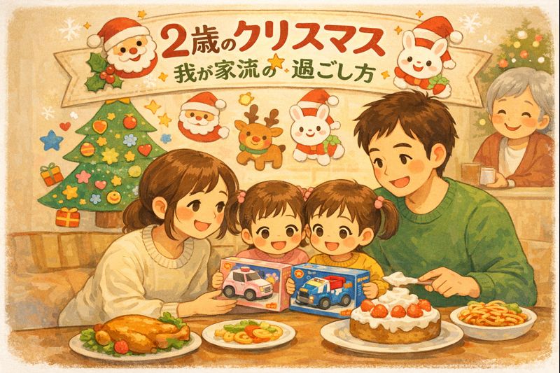 2歳の子どもと楽しむ手作りクリスマスの様子